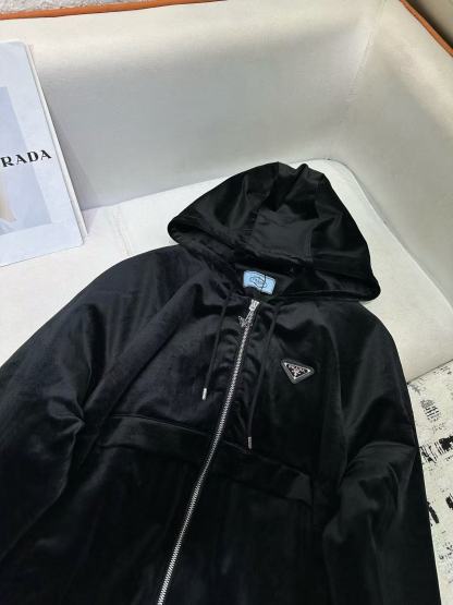 PR4DA 高品質フード付きベルベットジャケット【50％割引+送料無料】