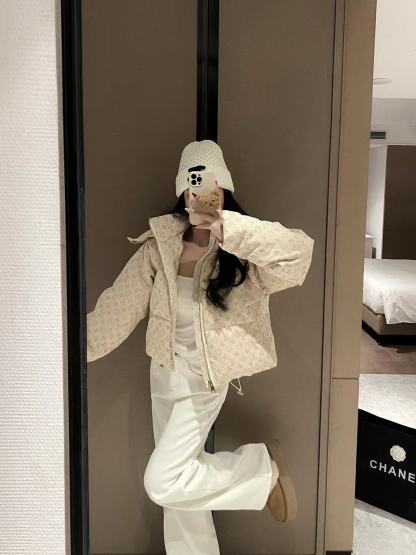 LV フード付きプリントダウンジャケット【50％割引+送料無料】