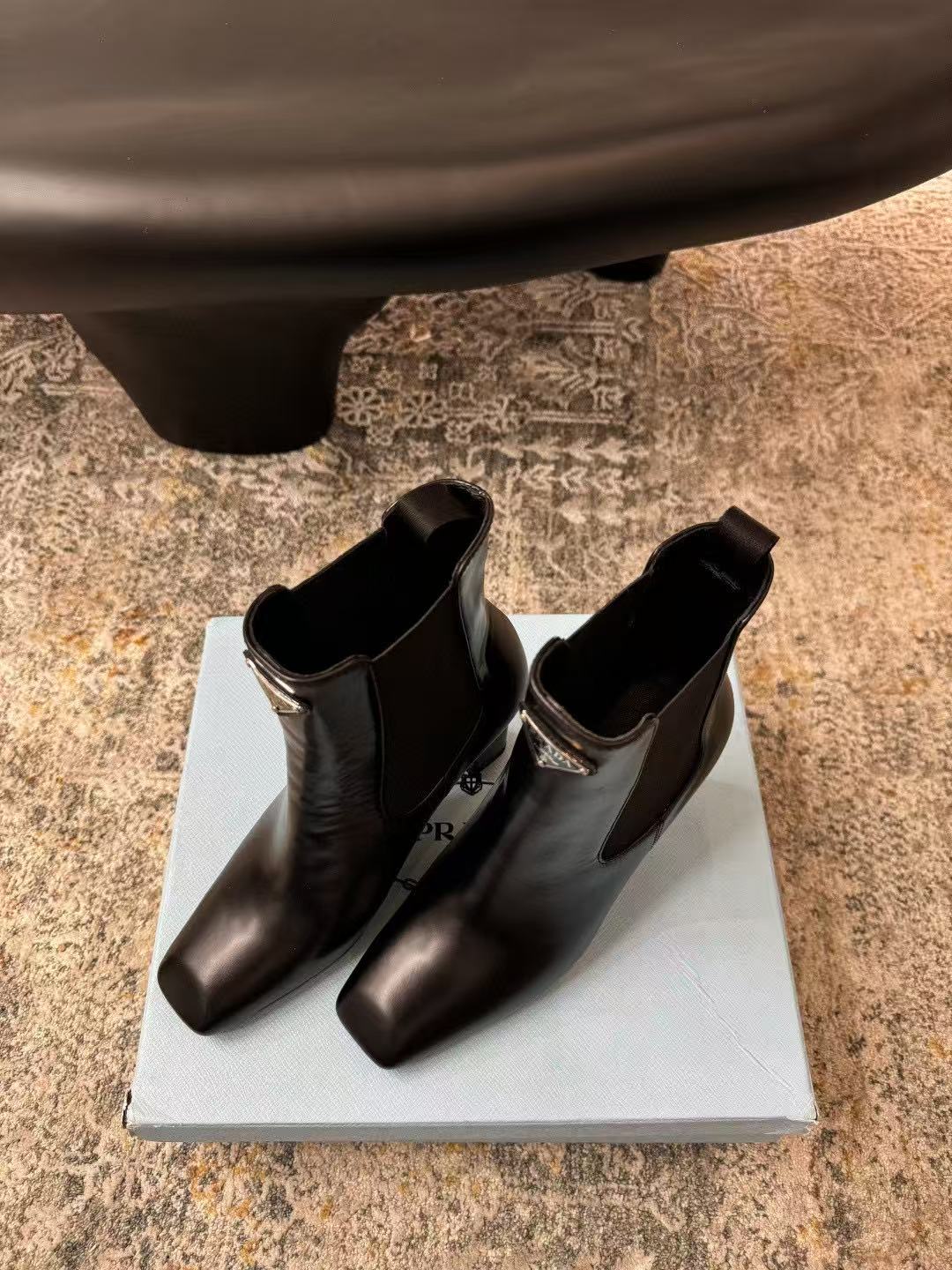 PR4DA 高品質スクエアトゥハイヒールアンクルブーツ【50％割引+送料無料】