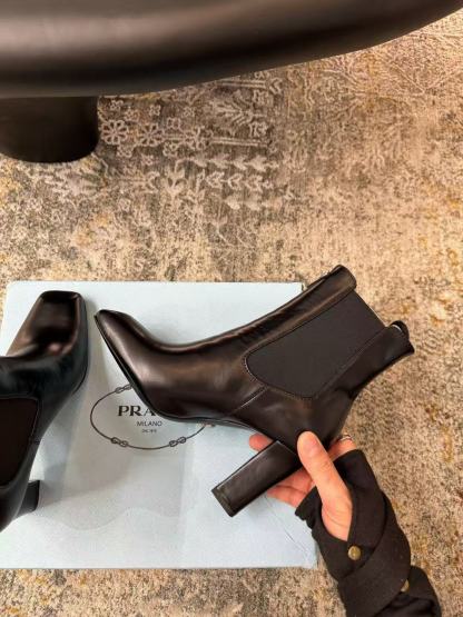 PR4DA 高品質スクエアトゥハイヒールアンクルブーツ【50％割引+送料無料】