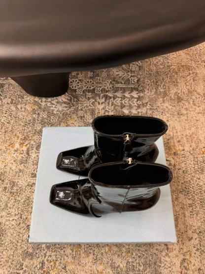 PR4DA 高品質スクエアトゥハイヒールアンクルブーツ【50％割引+送料無料】