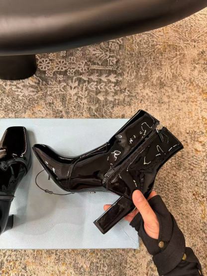 PR4DA 高品質スクエアトゥハイヒールアンクルブーツ【50％割引+送料無料】