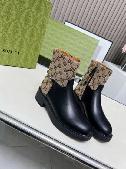 GUCC1 高品質ジャカードホースビットアンクルブーツ【50％割引+送料無料】