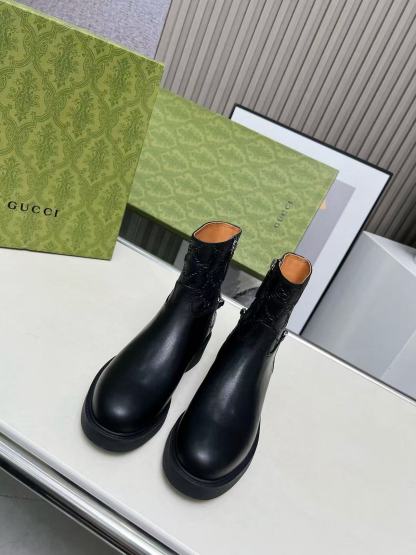 GUCC1 高品質ジャカードホースビットアンクルブーツ【50％割引+送料無料】