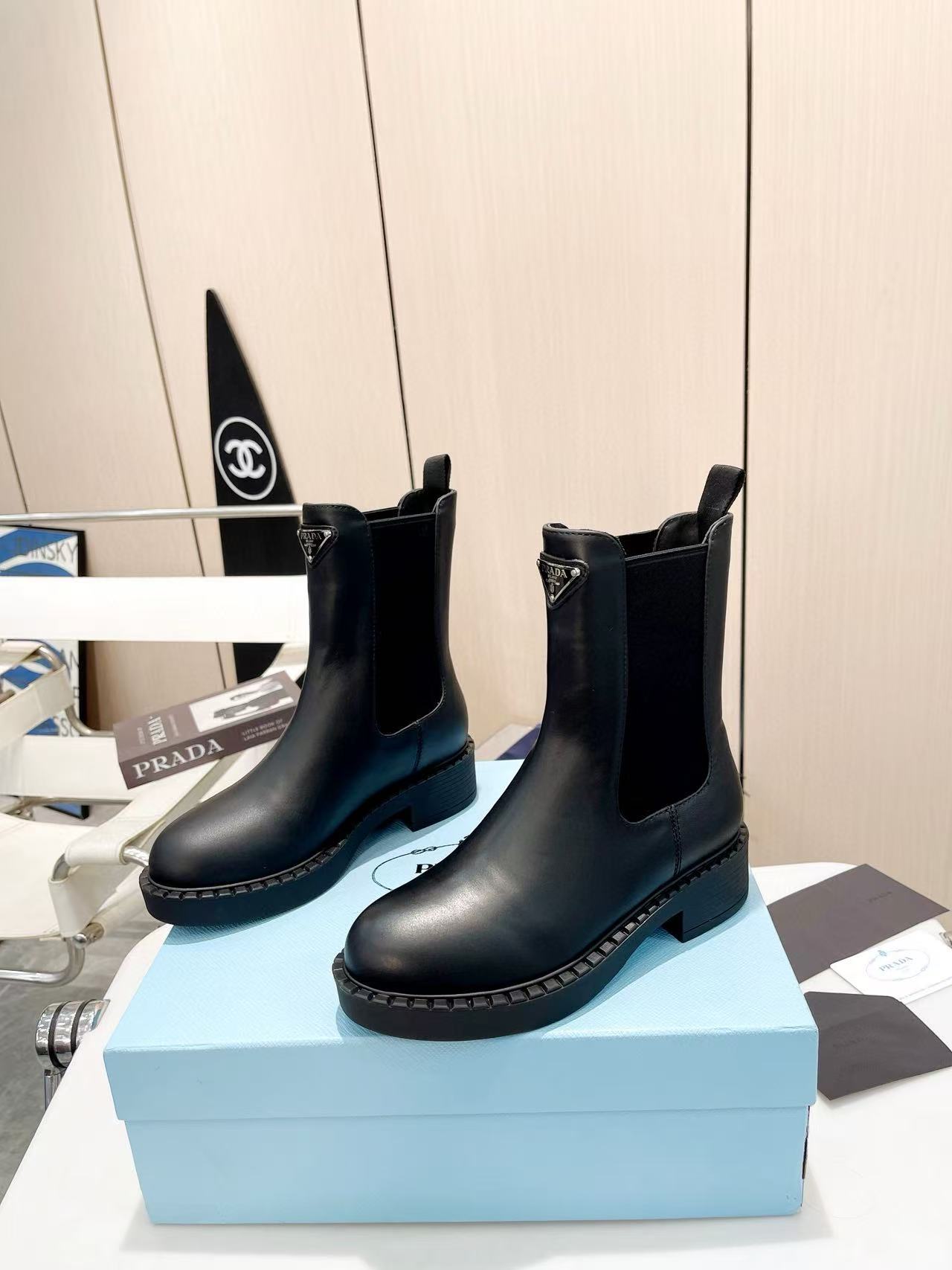 PR4DA 上質な厚底牛革/パテントレザーアンクルブーツ【50％割引+送料無料】