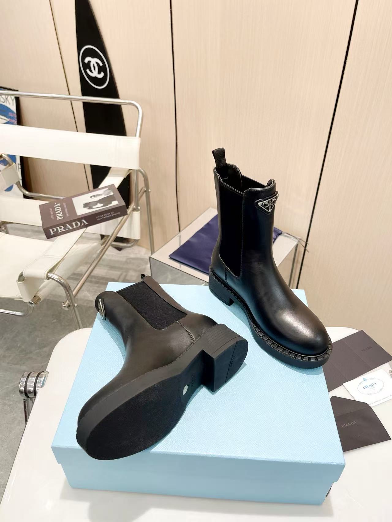 PR4DA 上質な厚底牛革/パテントレザーアンクルブーツ【50％割引+送料無料】