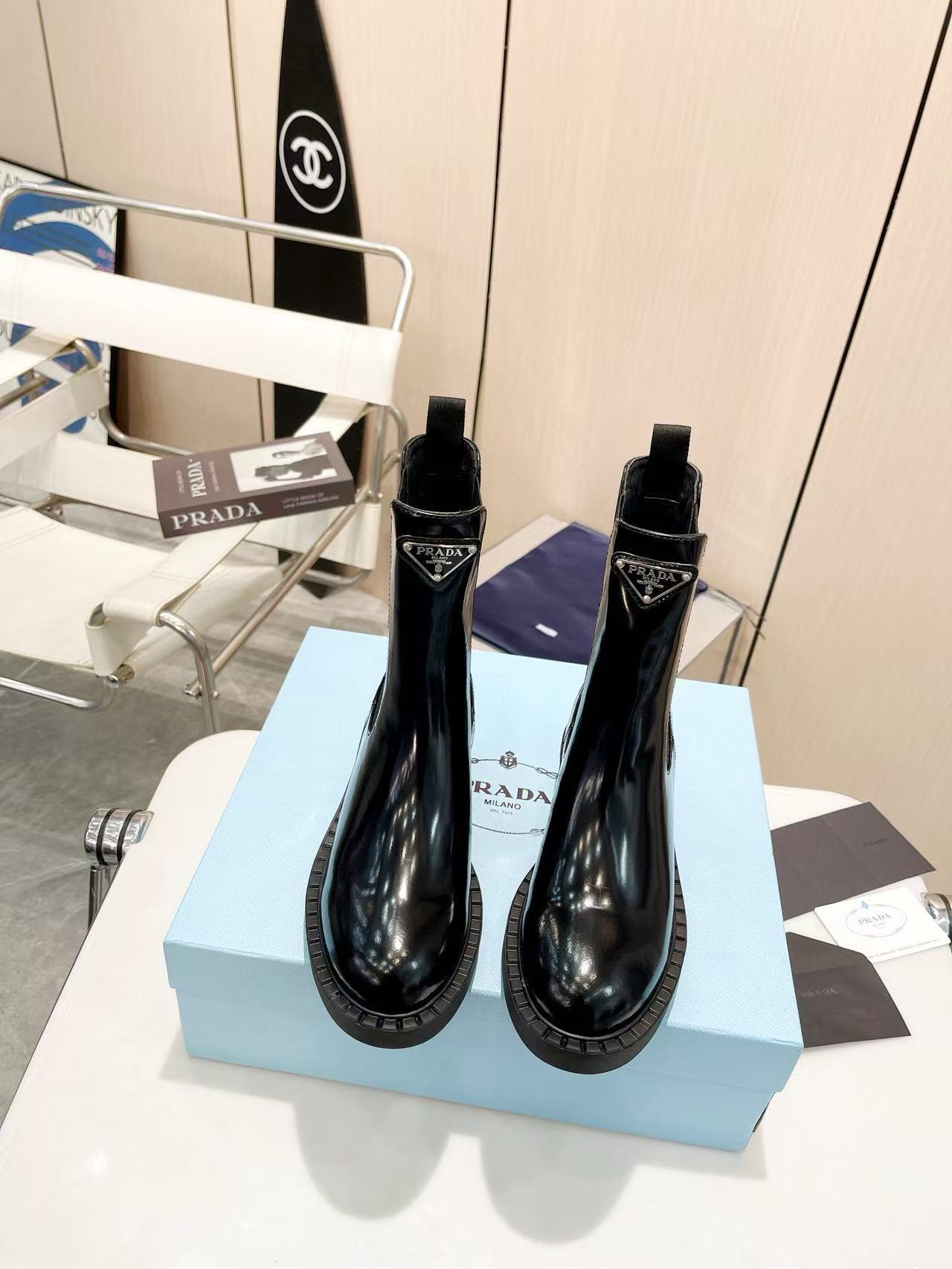 PR4DA 上質な厚底牛革/パテントレザーアンクルブーツ【50％割引+送料無料】