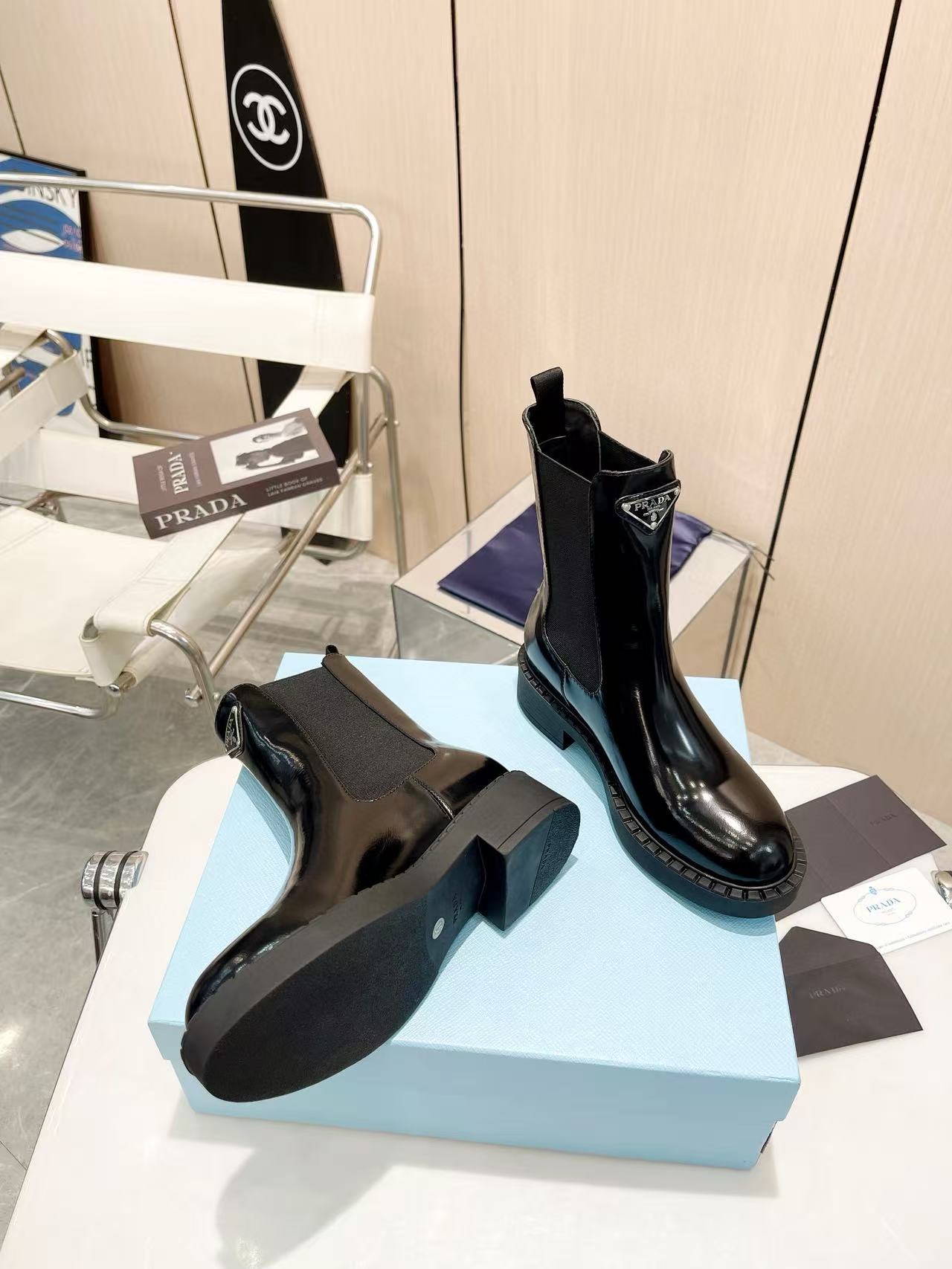 PR4DA 上質な厚底牛革/パテントレザーアンクルブーツ【50％割引+送料無料】