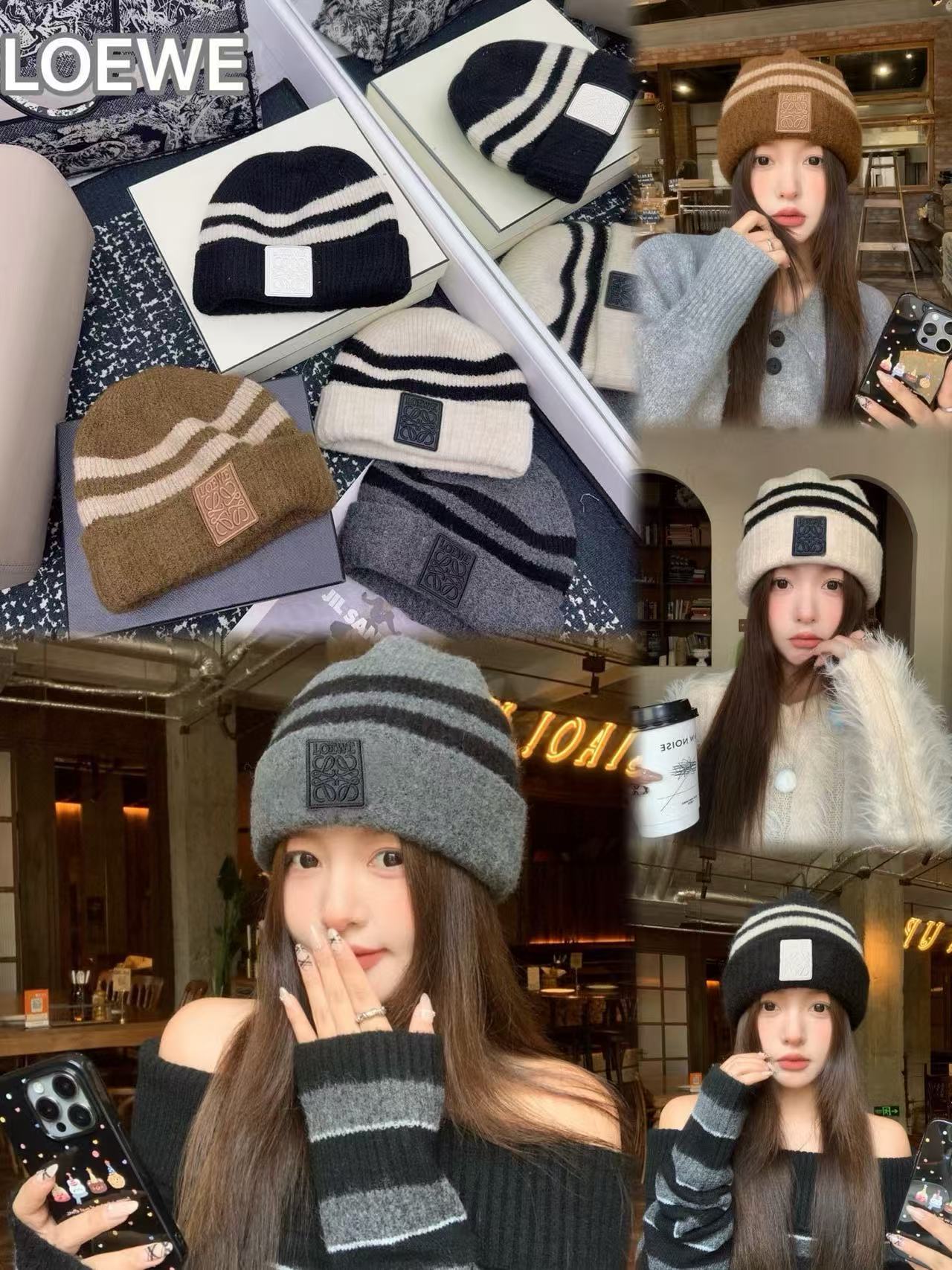 L0WEW カラーブロック ロゴ ウールハット【50％割引+送料無料】