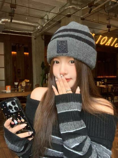 L0WEW カラーブロック ロゴ ウールハット【50％割引+送料無料】