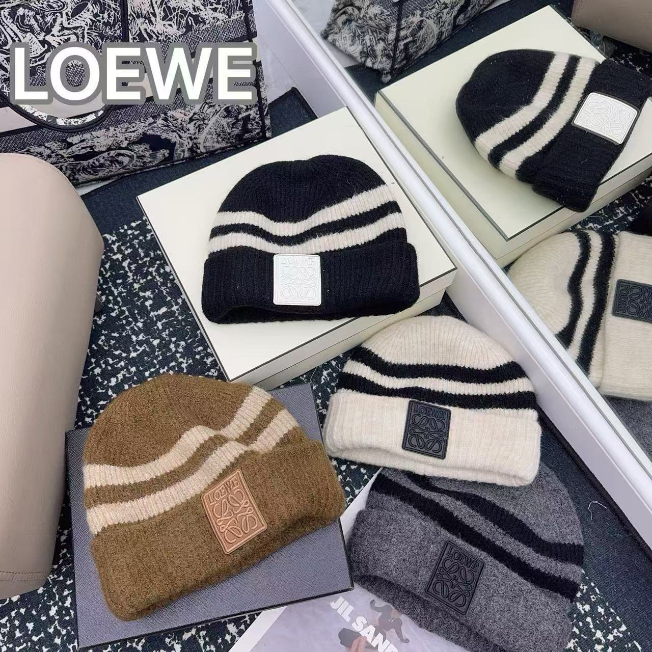 L0WEW カラーブロック ロゴ ウールハット【50％割引+送料無料】