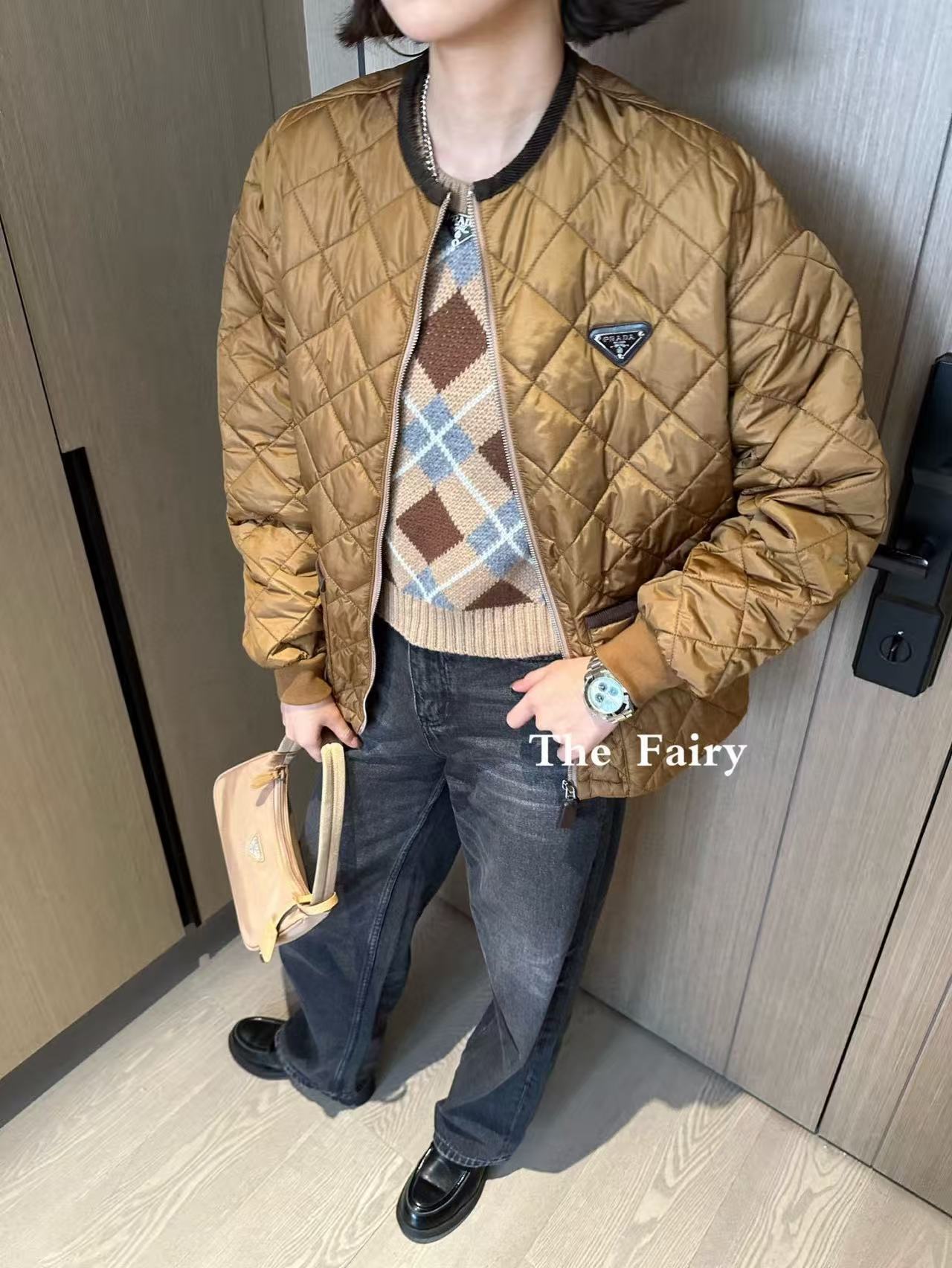 PR4DAトライアングルロゴ チェックジャケット【50％割引+送料無料】