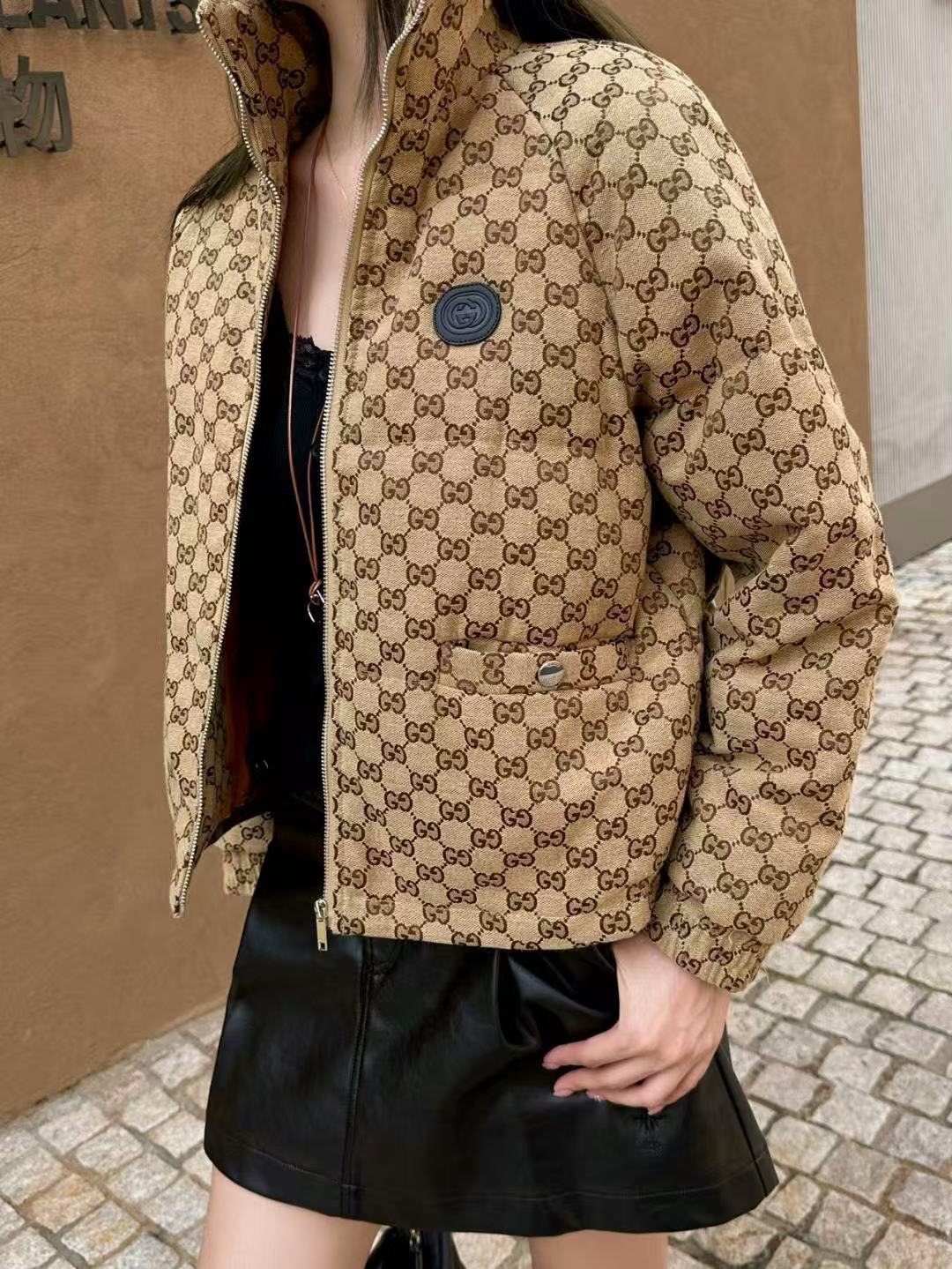 GUCC1 ジャカードダウンコットンジャケット【50％割引+送料無料】