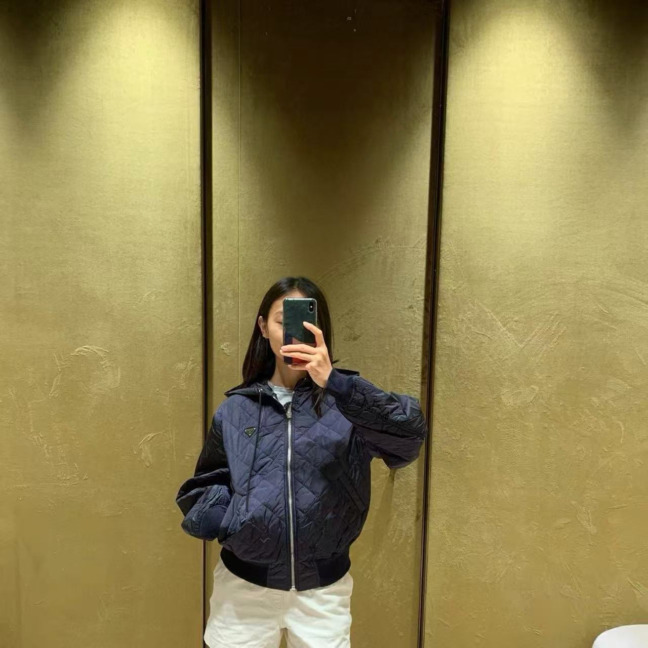 PR4DA トライアングルロゴ チェック柄 フード付きジャケット【50％割引+送料無料】