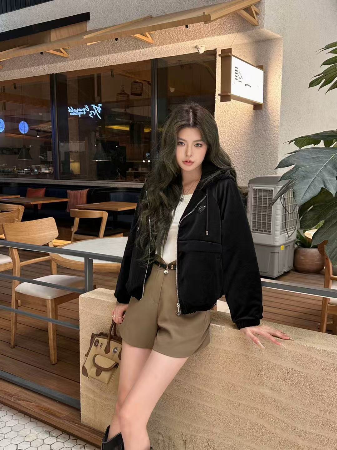 PR4DA ベルベット フード付き ジップアップ ジャケット【50％割引+送料無料】