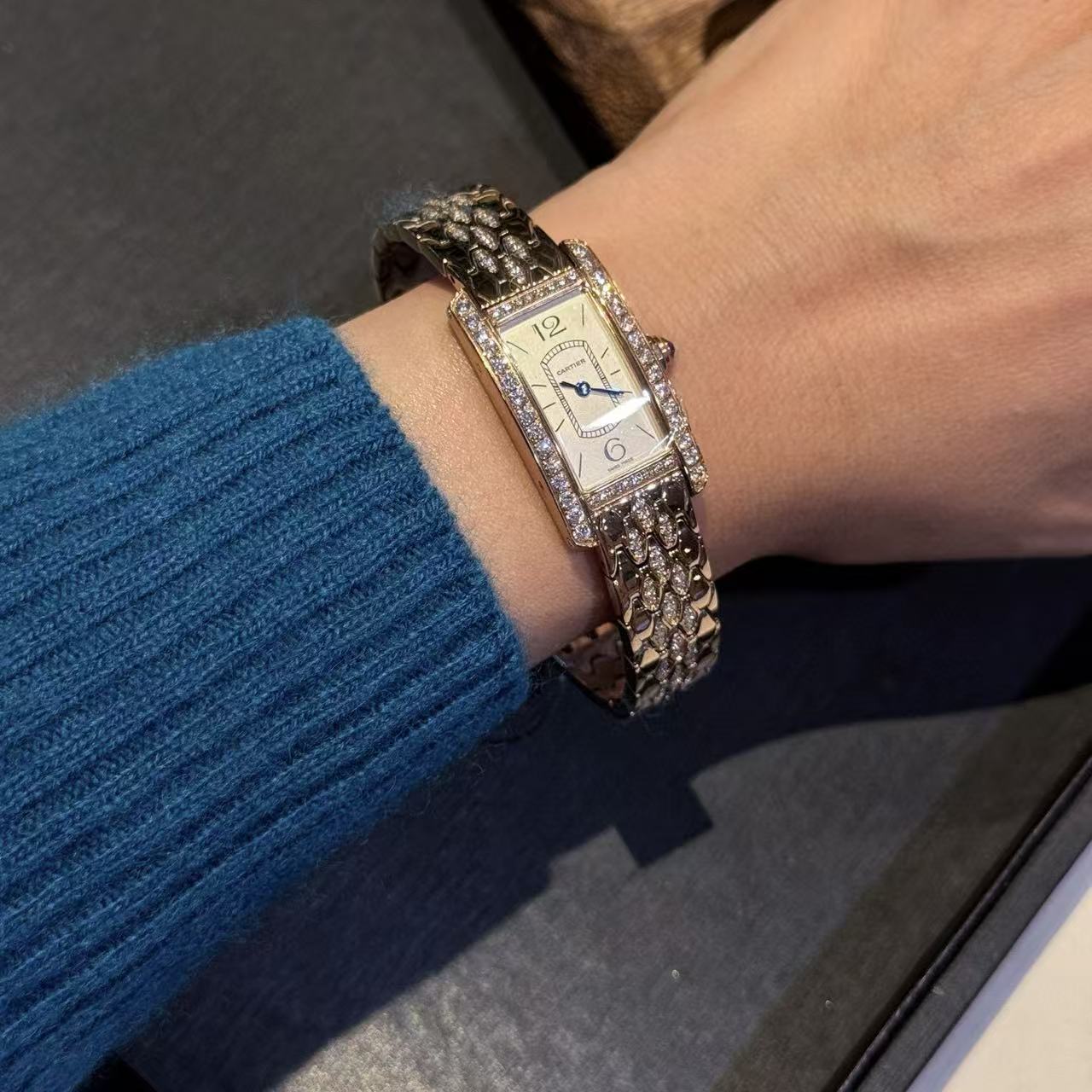 CART1ER ダイヤモンドセット スクエア ステンレススチール レディースウォッチ【50％割引+送料無料】