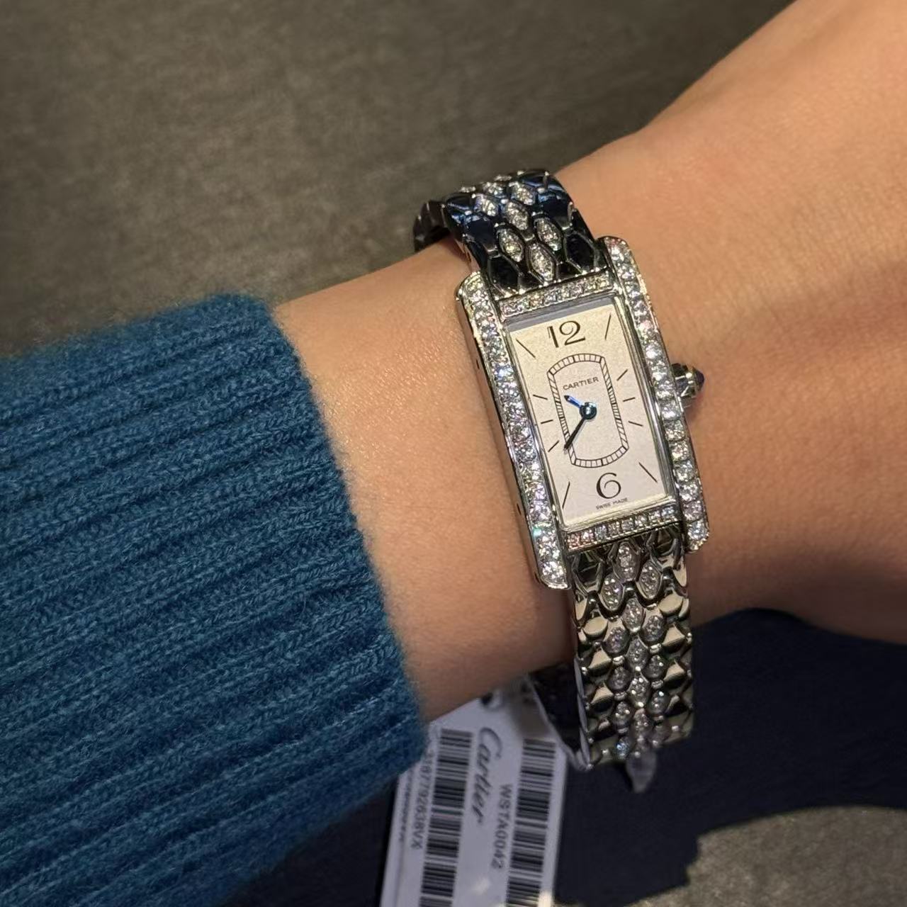 CART1ER ダイヤモンドセット スクエア ステンレススチール レディースウォッチ【50％割引+送料無料】