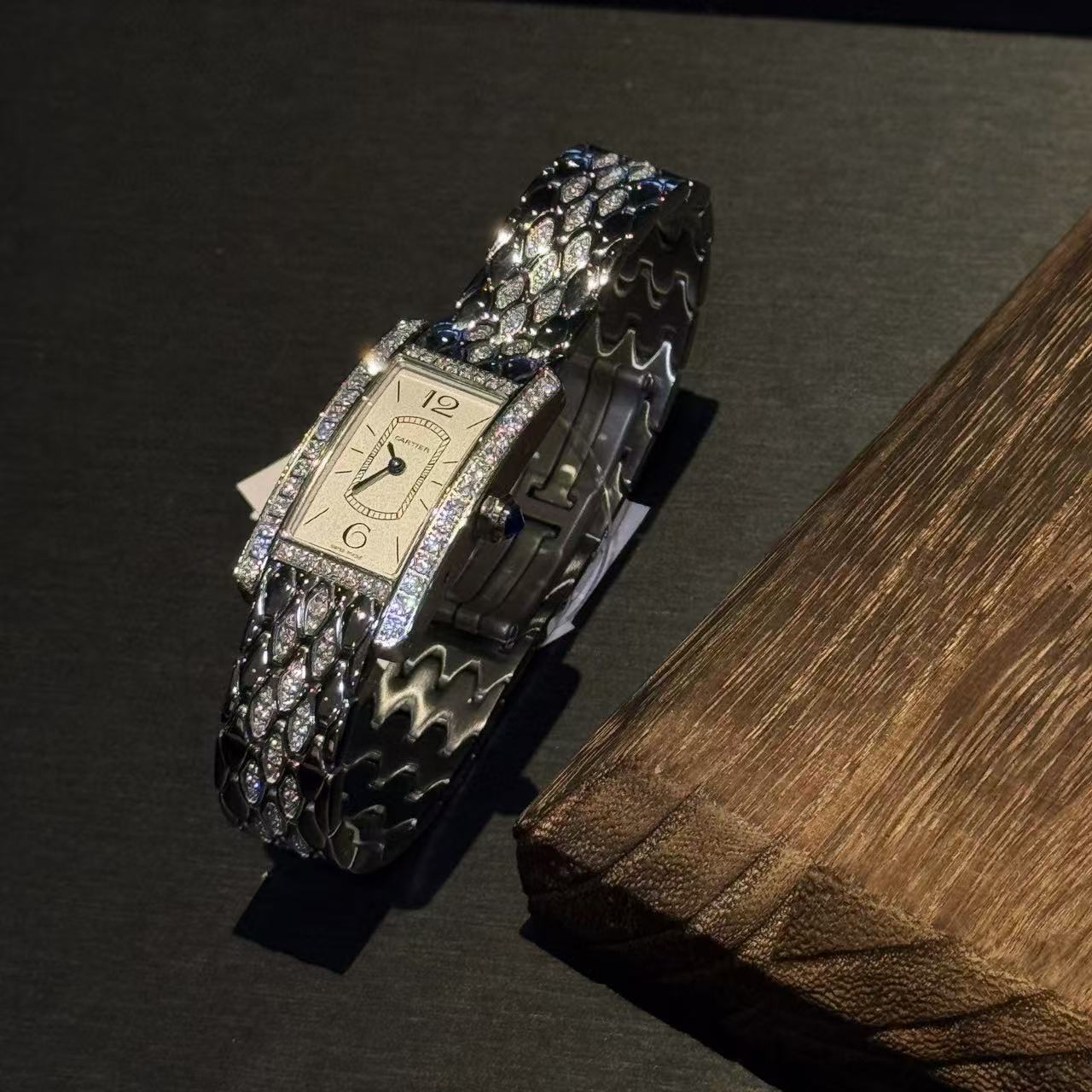 CART1ER ダイヤモンドセット スクエア ステンレススチール レディースウォッチ【50％割引+送料無料】