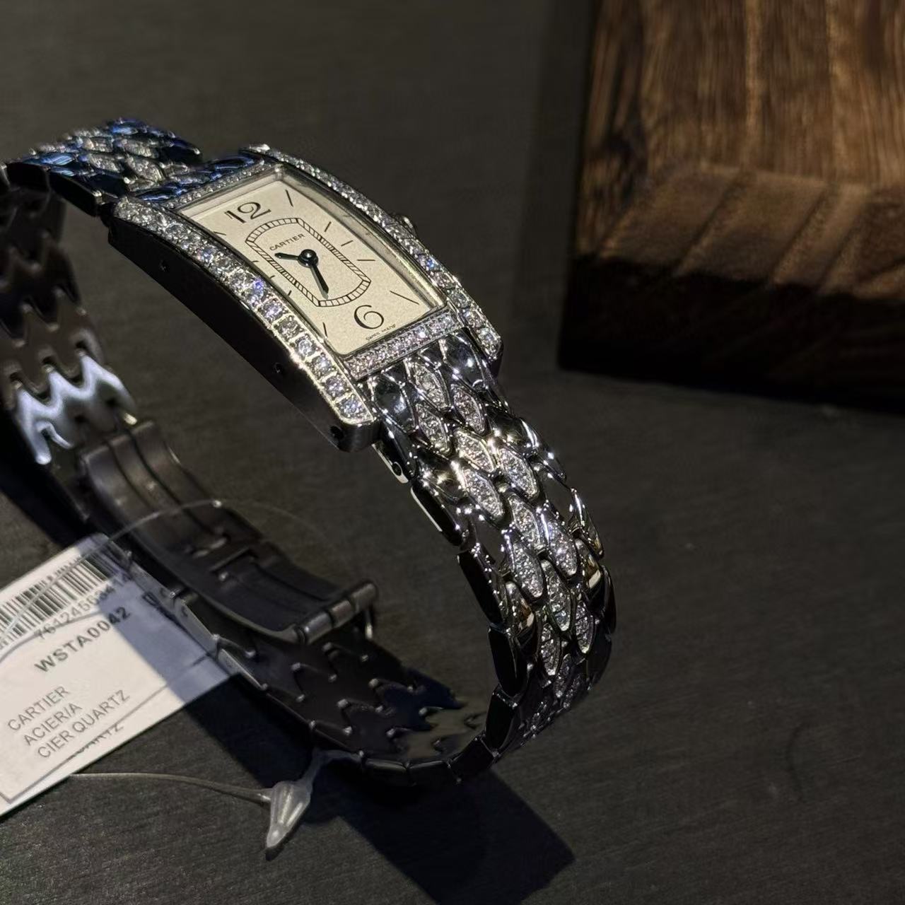 CART1ER ダイヤモンドセット スクエア ステンレススチール レディースウォッチ【50％割引+送料無料】