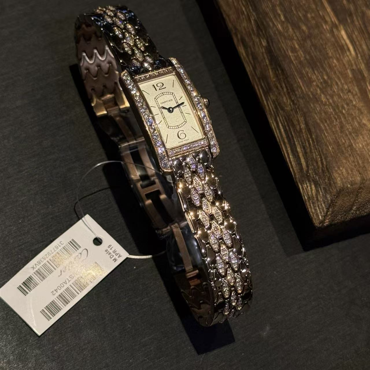 CART1ER ダイヤモンドセット スクエア ステンレススチール レディースウォッチ【50％割引+送料無料】