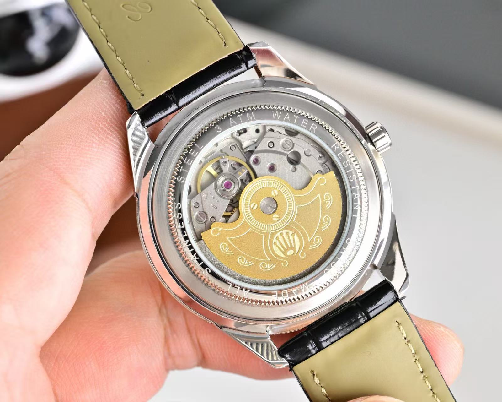 【RO1EX】高品質ダイヤモンドスタッズレザーストラップメンズウォッチ【50％割引+送料無料】