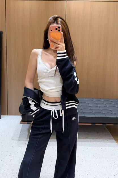 CEL1NE 凱旋門フード付きジャケット + パンツ ツーピースセット【50％割引+送料無料】