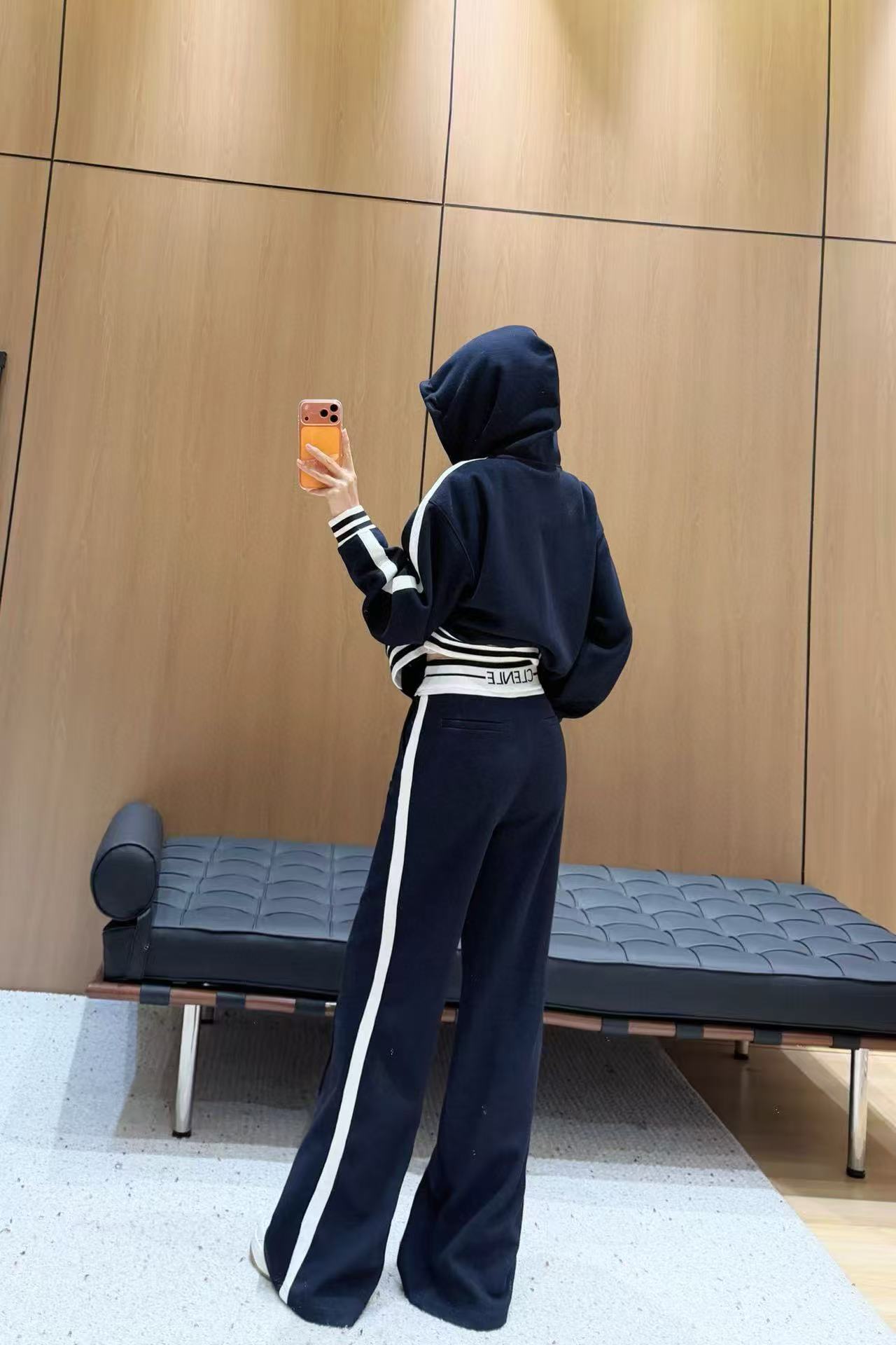 CEL1NE 凱旋門フード付きジャケット + パンツ ツーピースセット【50％割引+送料無料】