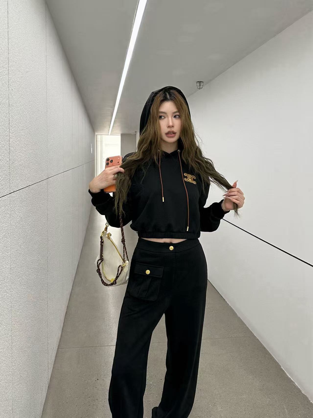 CEL1NE ツーピースセット：フード付きジャケットとパンツ【50％割引+送料無料】