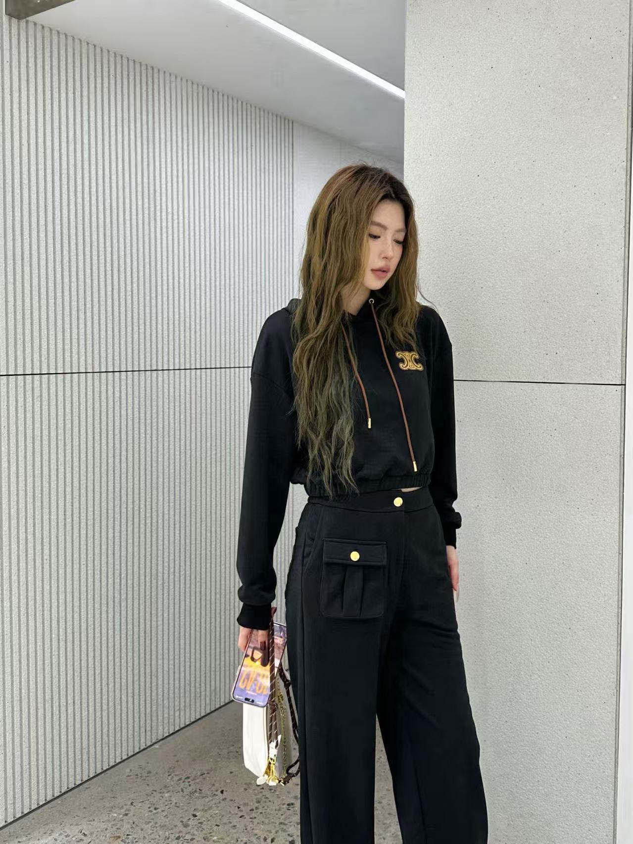 CEL1NE ツーピースセット：フード付きジャケットとパンツ【50％割引+送料無料】