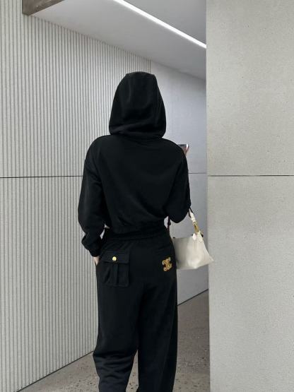 CEL1NE ツーピースセット：フード付きジャケットとパンツ【50％割引+送料無料】