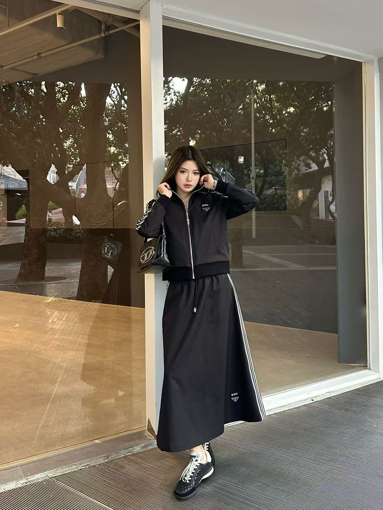 PR4DA 高品質ジッパージャケット+スカート ツーピースセット【50％割引+送料無料】