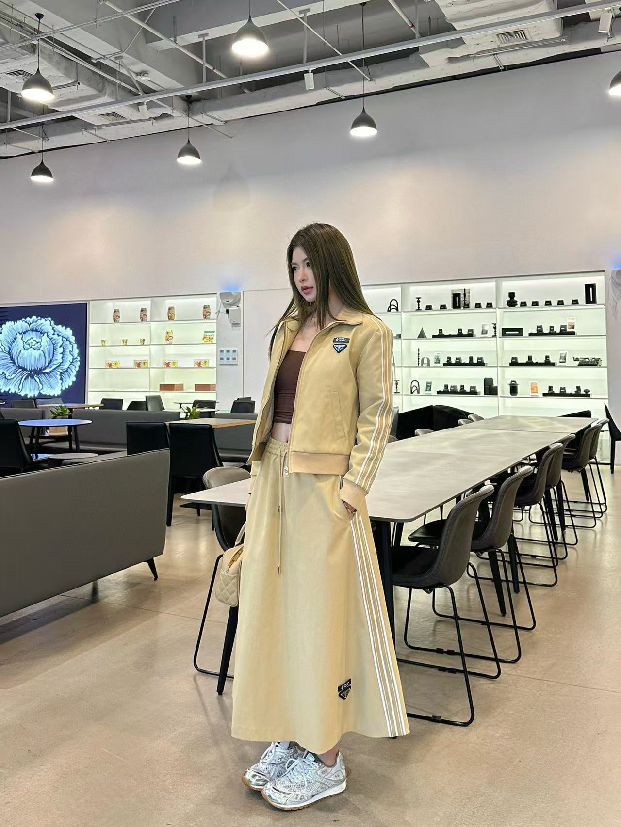 PR4DA 高品質ジッパージャケット+スカート ツーピースセット【50％割引+送料無料】