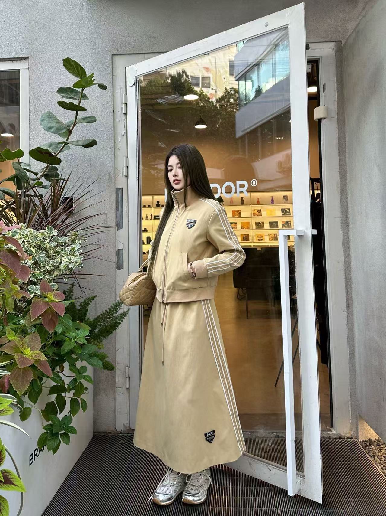 PR4DA 高品質ジッパージャケット+スカート ツーピースセット【50％割引+送料無料】