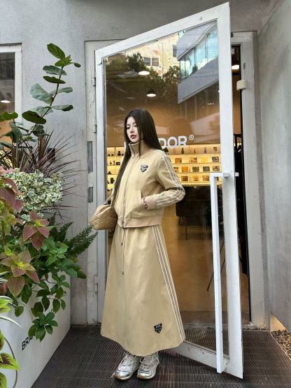 PR4DA 高品質ジッパージャケット+スカート ツーピースセット【50％割引+送料無料】