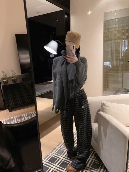 CEL1NE 凱旋門フリース裏地ストライプカジュアルパンツ【50％割引+送料無料】