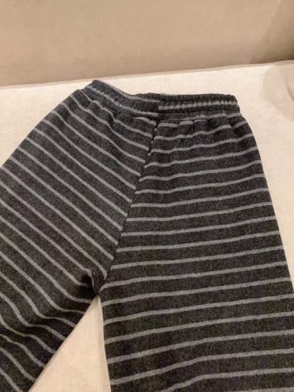 CEL1NE 凱旋門フリース裏地ストライプカジュアルパンツ【50％割引+送料無料】