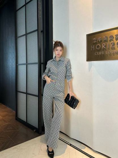 GUCC1 ジャカードデニムシャツとパンツのツーピースセット【50％割引+送料無料】