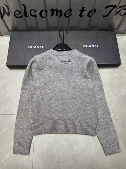 DIOR 刺繍プリント ラインストーン セーター【50％割引+送料無料】