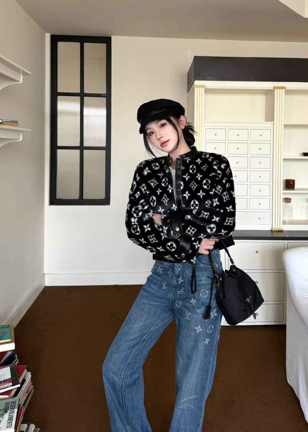 LVプリントジッパージャケット【50％割引+送料無料】