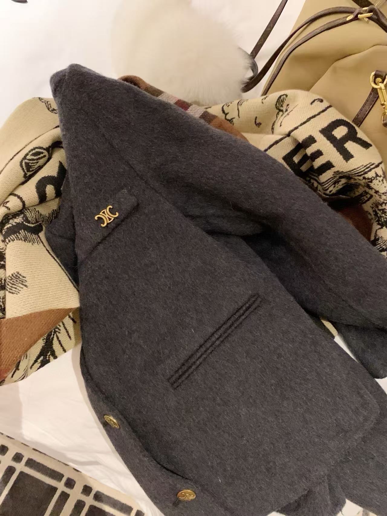 CEL1NEメタルボタン両面カシミヤコート【50％割引+送料無料】