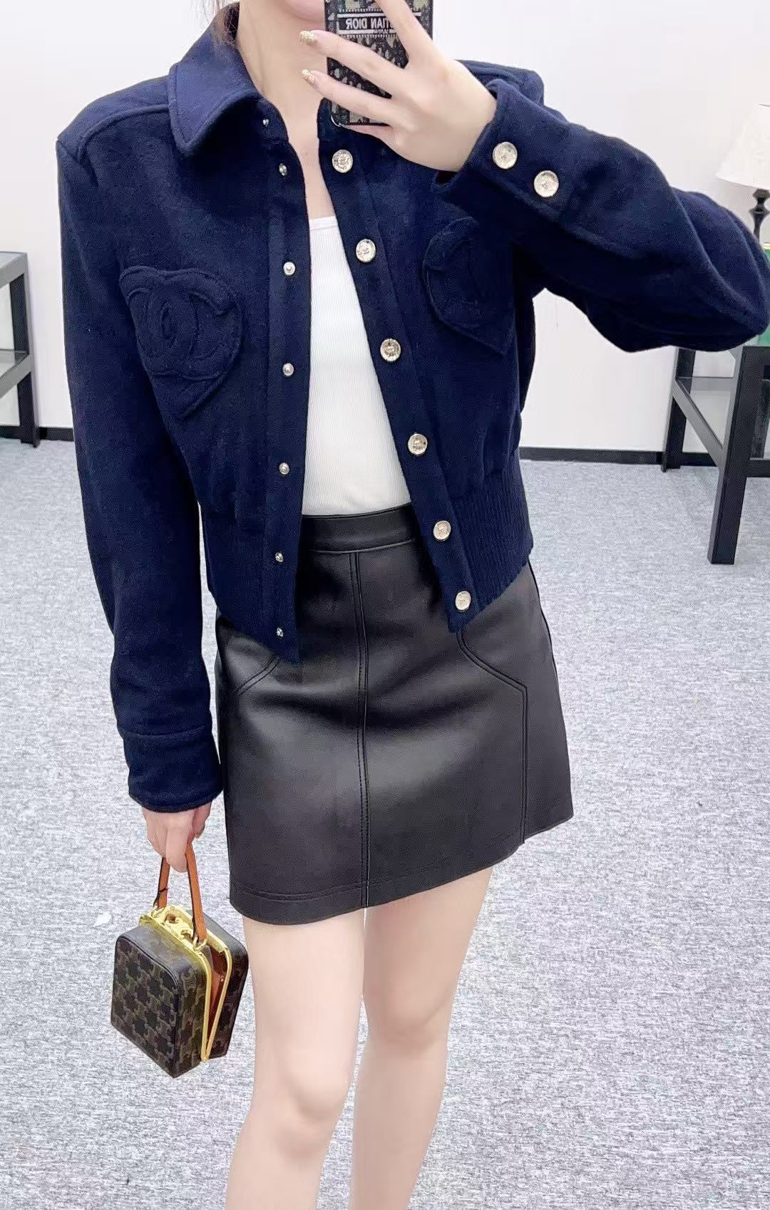 CHANE1 ダブルCハートウールカラーコート【50％割引+送料無料】