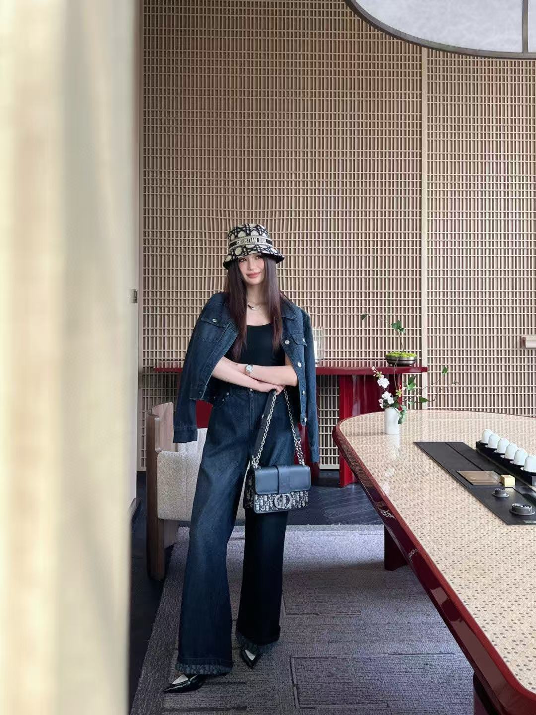 DI0Rデニムジャケットとパンツのツーピースセット【50％割引+送料無料】