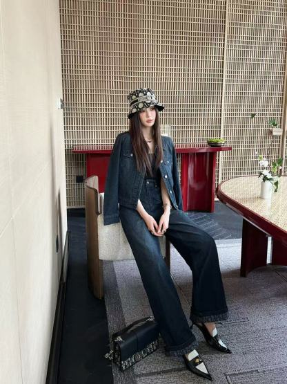 DI0Rデニムジャケットとパンツのツーピースセット【50％割引+送料無料】