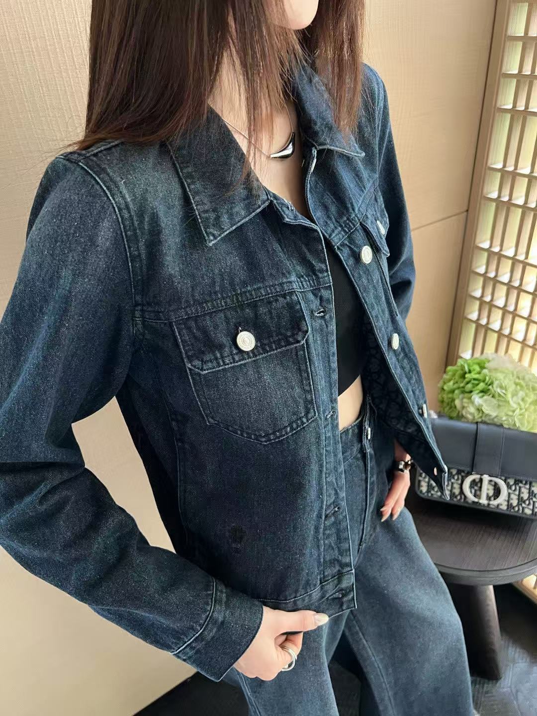 DI0Rデニムジャケットとパンツのツーピースセット【50％割引+送料無料】