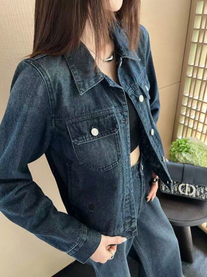 DI0Rデニムジャケットとパンツのツーピースセット【50％割引+送料無料】