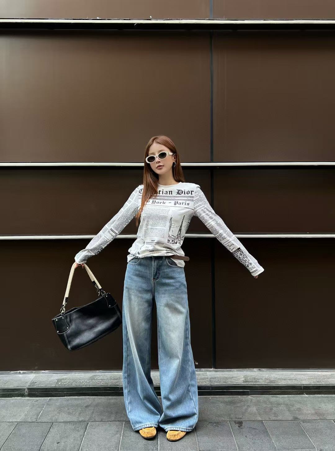 DIOR ニュースペーパーレターTシャツ【50％割引+送料無料】