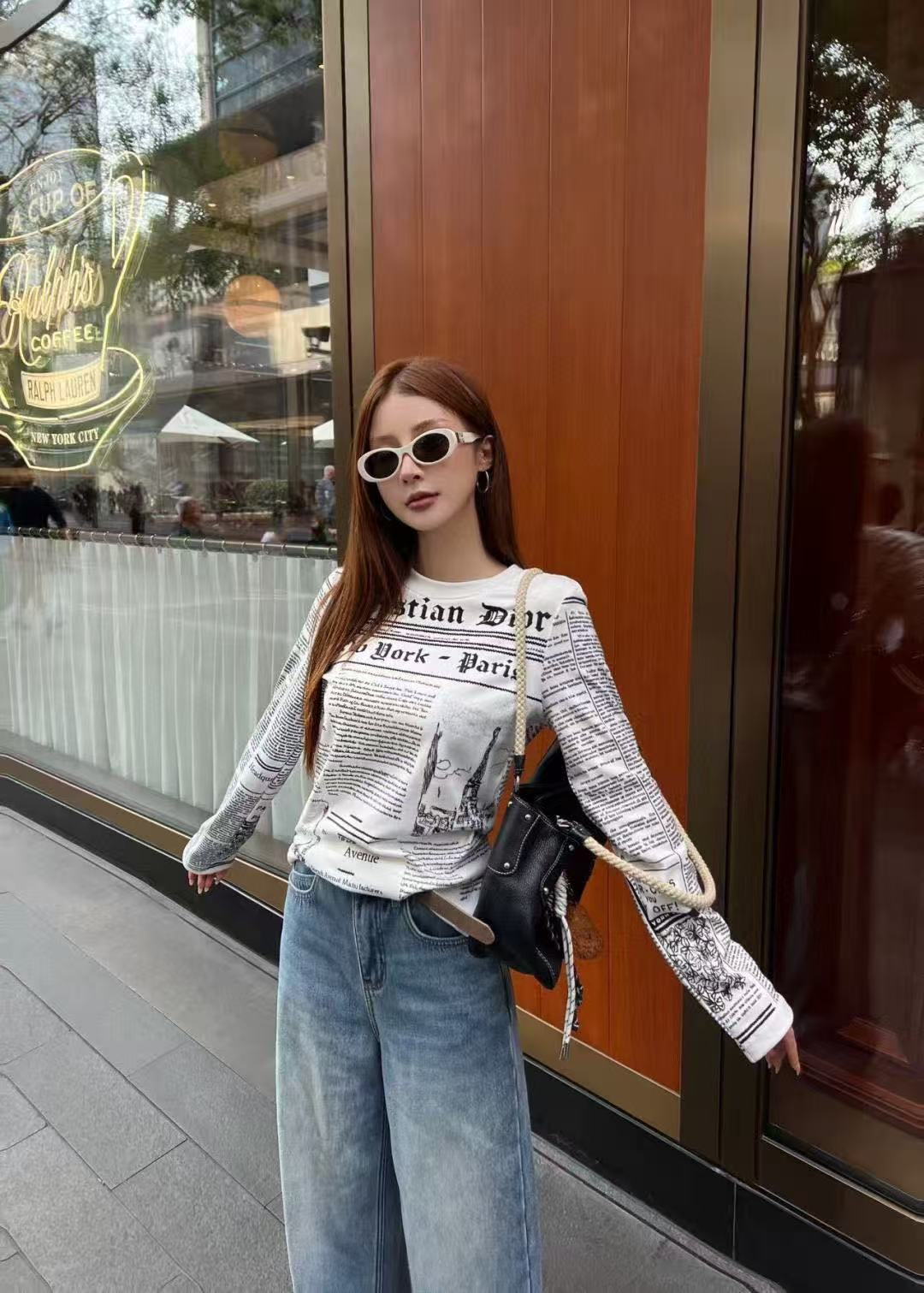 DIOR ニュースペーパーレターTシャツ【50％割引+送料無料】