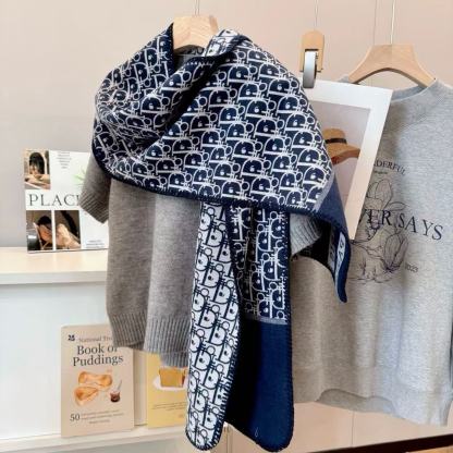 DIORのロゴ入りカラーブロックウールスカーフ【50％割引+送料無料】
