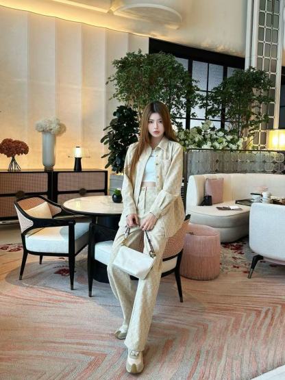 GUCC1 ジャカードデニムシャツとパンツのツーピースセット【50％割引+送料無料】