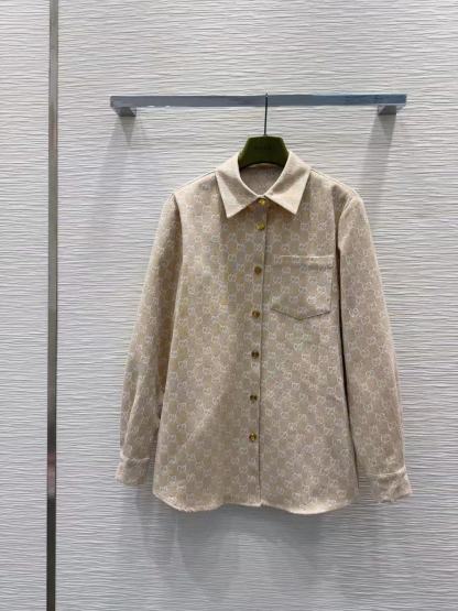 GUCC1 ジャカードデニムシャツとパンツのツーピースセット【50％割引+送料無料】